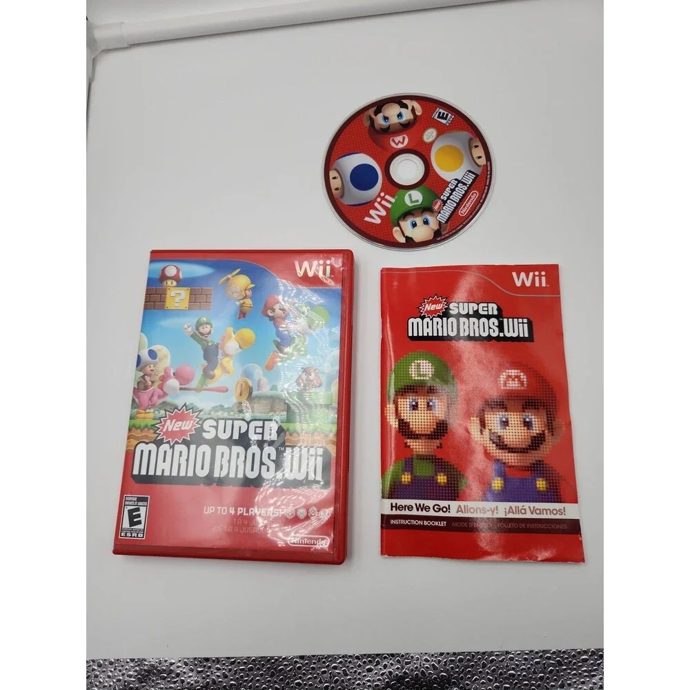 Nintendo Wii CIB Complete Tested New Super Mario Bros. Wii Red Case